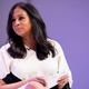 Maya Harris, sister of and campaign chairwoman for Democratic presidential hopeful Sen. Kamala Harris, onstage at a forum in Los Angeles, June 2018